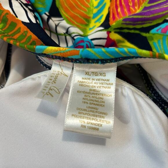 Women's Anne Cole Live in Color Twist Front Bandeau Tankini Halter Top Size XL - Picture 6 of 7